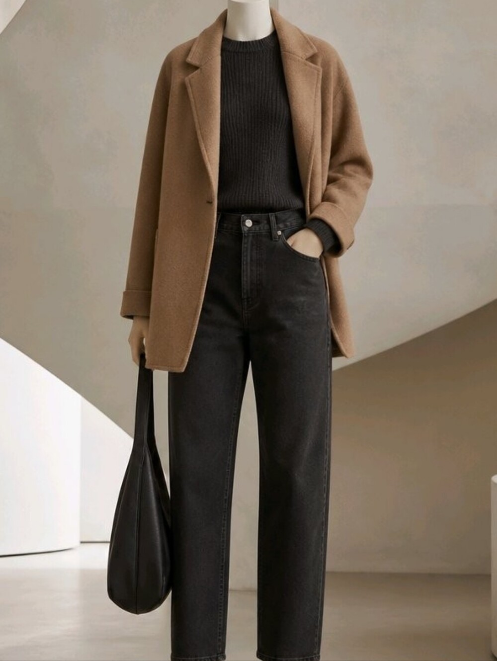 Everlane Cheeky Straight Leg Jeans in Washed Black